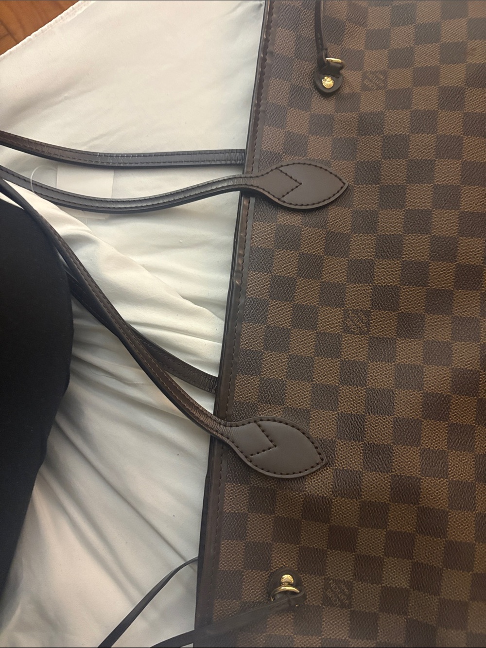 Louis Vuitton Brown Checkered MM Neverfull MM Damier Tote/ gift with purchase - Picture 16 of 16